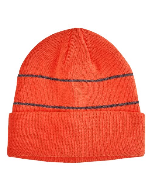 Big Accessories Reflective Cuffed Beanie BA535 Reflective Cuffed Beanie BA535